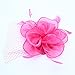 SAFERIN Fascinator for Women Hair Clip Hat Bowler Feather Flower Veil Wedding Party Hat Tea Hat（TA2-Fuchsia）