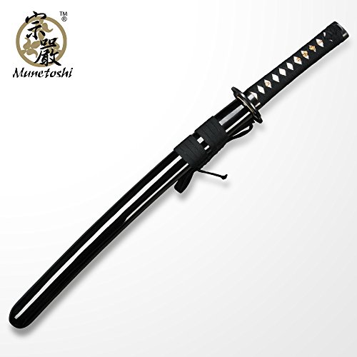 Munetoshi T10 Handmade Samurai Wakizashi Sword Differential Harden Musashi Tsuba