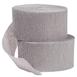 2 ROLLS Gray Crepe Paper Streamers 141 Feet Total - Made in USA