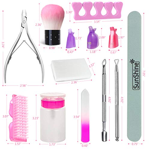 Gel Nail Remover Tool Kit, 20 pcs Fingernail & Toenail Clips, 50 pcs