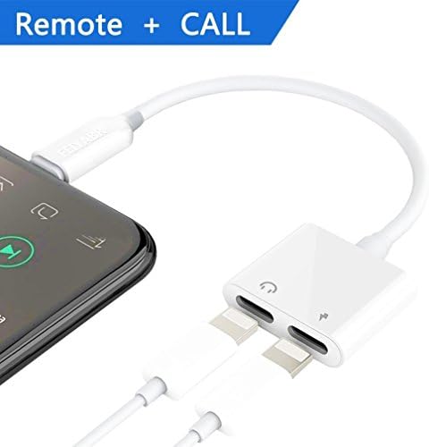 Lightning Jack Adapter for iPhone 7/7Plus/8/8Plus/X/10.Lightning Audio Headphone + Charger Cable. Aux Earphone Adapter Connection Cable Converter Support Music + Charger + Phone Call + iOS10.3/11
