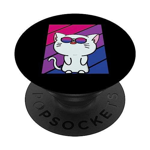 Cute Cat Pride Bisexual Flag LGBTQ Proud Ally Pride Support PopSockets Swappabl…
