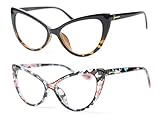 SOOLALA Womens Oversized Fashion Cat Eye Eyeglasses