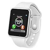 Smart Watch with Bluetooth Camera Music Player for iOS iPhone, Android Samsung HTC Sony LG Huawei Smartphones (White)