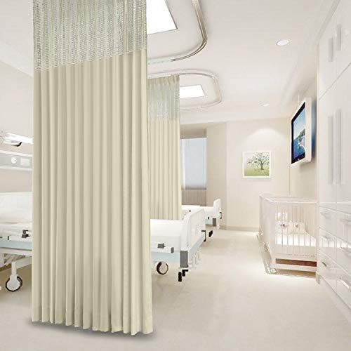 Macochico Pinch Pleated Medical Curtains,Beige Yellow Medical Curtains,Privacy Curtains,Hospital Curtains,Cubicle Curtain,Clinic Curtains,SPA Lab Curtains Room Divider,5ft Wide x 7ft Tall(1 Panel)