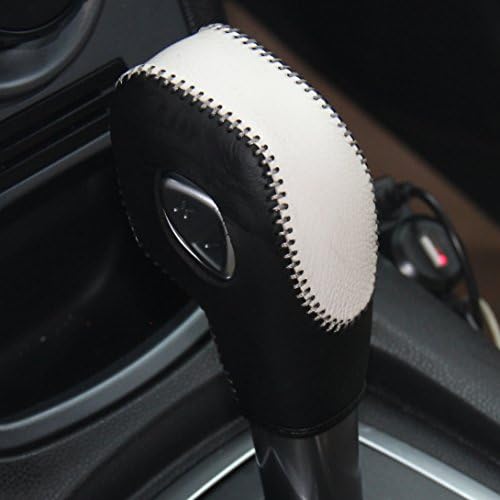 JI Black Genuine Leather Gear Shift Knob Cover for 2012 2013 2014 2015