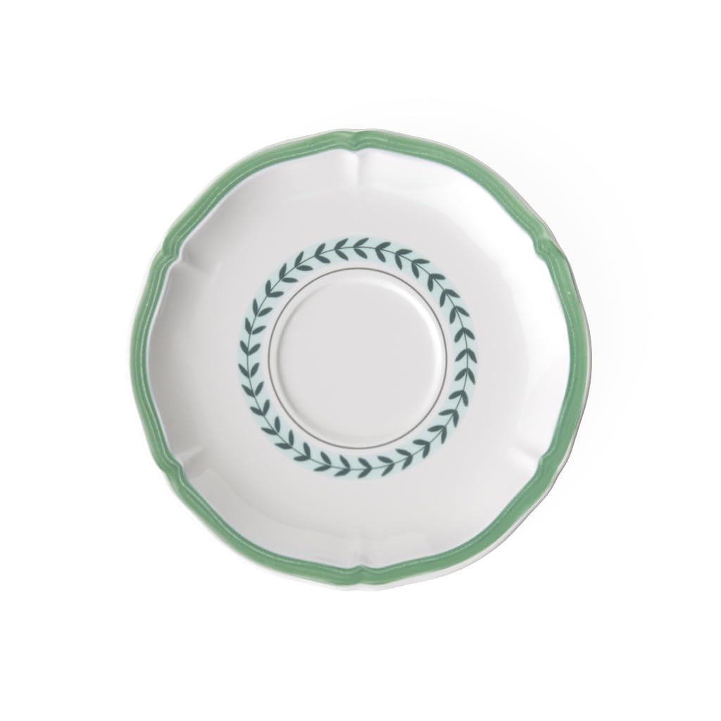 Villeroy & Boch French Garden Green Line Saucer, 17 cm, Premium Porcelain, White/Green