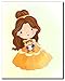 Princess Kids Wall Decor - Belle Ariel Cinderella Snow White Jasmine Aurora Set of 6 Cute Art (8 inches x 10 inches) Prints