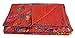 colors of rajasthan Indian Kantha Blanket, Bed Cover, King Kantha Bedspread, Bohemian Bedding Kantha Hippie Quilts (Red)