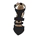 BESTON BA98 Women's Pointed Toe Closed Back Ankle Strap Stiletto Heel Dress Pump