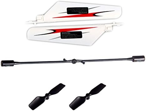 Helicoppter Spare Parts Main Blade Props Propellers Balance Bar Tail Blade Compatible for WLtoys V911 V911-1 V911-2 RC Helicopter (Red)