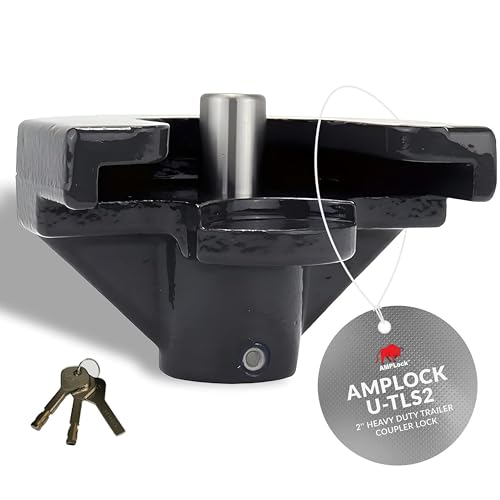 AMPLock U-TLS2: serratura per camper da 5,1 cm, accoppiatore per rimorchio/serratura per rimorchio per barche (si adatta solo a specifici accoppiatori da 5,1 cm)