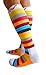 Compression Socks (1 pair) for Women & Men - Best Graduated Athletic Fit for Running, Nurses, Flight Travel, & Maternity Pregnancy - Boost Stamina, Circulation & Recovery (Summer Stripes, L/XL)