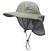 Connectyle Outdoor Mens Neck Flap Sun Hat Large Brim Sun Protection Bucket Fishing Hats Hiking Cap Grey