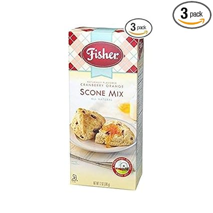Amazon Com Fisher All Natural Cranberry Orange Scone Mix 12 Ounces Pack Of 3 Grocery Gourmet Food