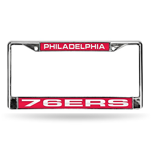 Rico NBA Philadelphia 76ers Laser Cut Inlaid Standard Chrome License Plate Frame