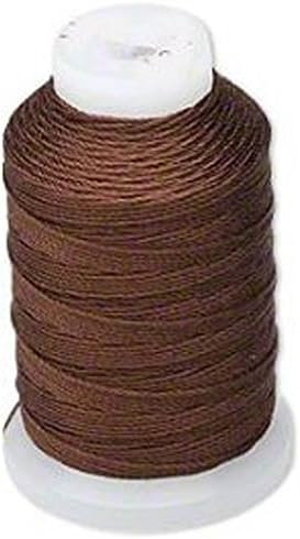 Simply Silk Beading Thread Cord Size FF Chestnut 0.015 Inch 0.38mm Spool 115 Yards for Stringing Weaving Knotting