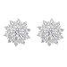 EVER FAITH 925 Sterling Silver Full Cubic Zirconia Snowflake Flower Stud Earrings Clear