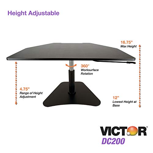 Victor DC200 Adjustable Standing Desk Converter, Transforms Any Sit Down Desk Into A Stand Up