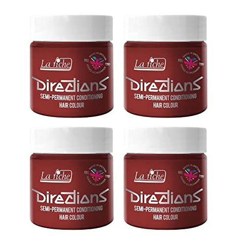 La Riche Directions Semipermanente Haarfarbe 100 ml Dose 4 Packung (Pillarbox Red)