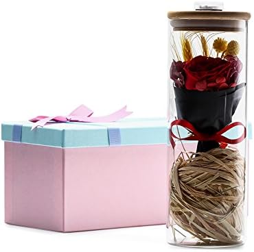 Puto Handmade Preserved Flowers Rose - Glass Jar and Elegant Gift Box - Gift for Valentine's Day Mother's Day Anniversary Birthday Wedding