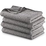 Military Surplus GRAY WOOL BLEND BLANKET 4 PACK, Gray,