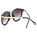 HuaYang Unisex Fashion Vintage Aviator Sunglasses Glasses Shades Goggles(Black)