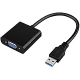 USB 3.0 to VGA Adapter, Darrent USB to VGA Video Graphic Card Display External Cable Adapter for for PC Laptop Windows 10/ 8.1/ 8/ 7/ XP (Black)