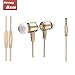Earbud with microhone,Deep Bass in Ear Headphones Earphones Wired 3.5MM Headset for Apple iPhone iPad iPod Samsung and More (Gold)