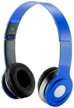 SoundStrike 3.5mm Foldable Headphone Headset for Dj Headphone Mp3 Mp4 Pc Tablet sandisc Music Video and All Other Music Players (Sky Blue W/Mic)