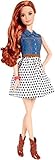 Barbie Fashionista Teresa Doll Jean Shirt and Black and White Skirt