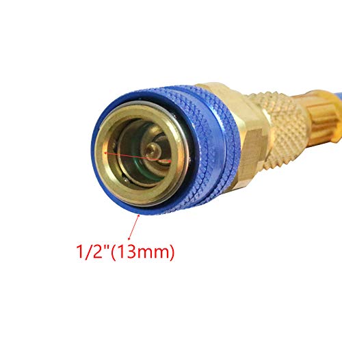 BELEY Automotive A/C R134A R22 R12 Refrigerant/Freon Can Tap Charging Hose Kit with Pressure Gauge for Home & Car Air Conditioning