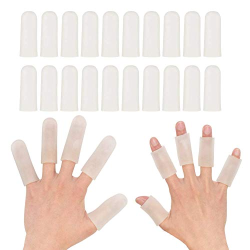 20 Pieces Gel Finger Cover, Silicone Finger Cots, Finger Protector for Women and Men, Great for Trigger Finger, Finger Cracking, Finger Arthritis, Finger Callus - Thumbnail 5