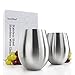 VonShef Stemless Wine Glasses, Stainless Steel, Set of 2