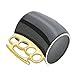Brass Knuckle Coffee Mug,Cool Coffee Mugs Creative Ceramic Black Fist Cup with Golden Handle