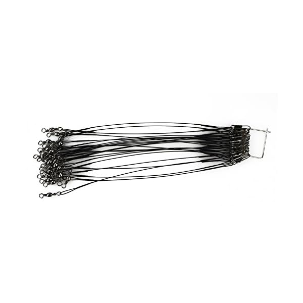 Rose-Kuli-72pcs-Fishing-Leader-Line-Wire-Soft-Plastic-Coated-Stainless-Steel-Wires-With-8Shape-Ring-and-Connector-Black
