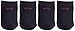 MABUA Black Women Seamless Toe Topper Liner Socks 4 Pairs.