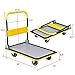 Goplus Folding Platform Cart, 660LBS Rolling Flatbed Cart Hand Platform Truck Push Dolly for Loading, Yellow