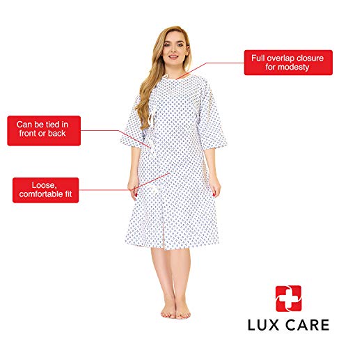 LUXCARE Hospital Gowns for Men and Women Unisex Patient Medical Gowns
