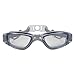 Splaqua Swim Goggles with Ear Plugs Attached for Men and Women - Adjustable Straps, Silicone Eye Seal, UV Protection and Anti Fog Lenses Swimming Goggle - Silver