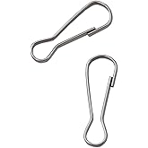 LYECUN 100 Pcs 304 Stainless Steel Spring Snap Hooks, Small Spring Clips, Lanyard Snap Clip Hooks for ID Card, Key Chain, 1 Inch(25mm)