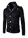 Zicac Men's Casual Fashion Military Zip Button Cotton Jacket Coat (US:L(Asian Tag 3XL),Black)