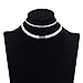 Boosic Double Layer Sequins & Chevron Choker Necklace for Women Silver Tone