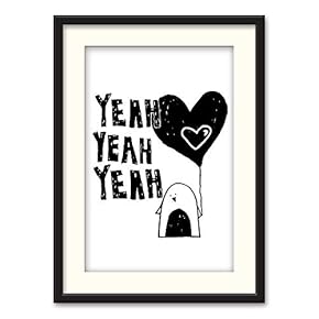 Black Framed Canvas Wall Art Cartoon Painting Home Artwork Decoration for Living Room, Bedroom - 23x31 inches