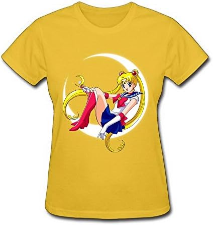 Women's Sailor Moon Japanese Logo Yellow Tshirts Apparel