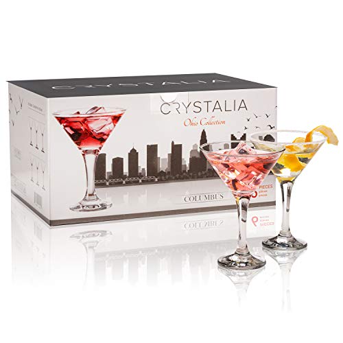 Martini Glasses, Set of 6 (6 oz), Classics 6 Piece Martini Set, Perfect Cocktail Glasses
