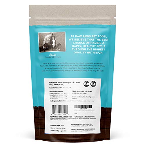 Raw Paws Small Yak Cheese Himalayan Dog Chews, 10 Pack Packed in USA