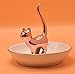 Copper Gold Cat Ring Holder Ceramic Dish Jewelry Tray Trinket Kitty Table Decor Stand