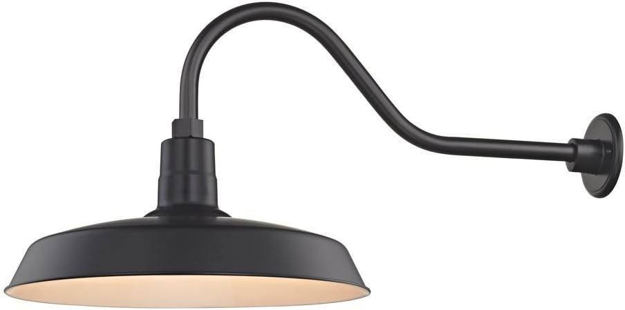 Dolan Designs Black Gooseneck Barn Light with 18" Shade