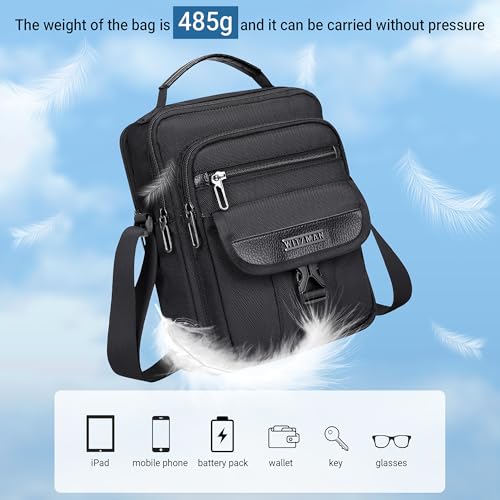 WITZMAN Crossbody Bags for Men Travel Shoulder Bag Lightweight Man Purse Small Casual Messenger Bag for Work Traveling
